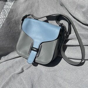 Rare 1941 Coach Reissue Courier Colorblock Blue and Gray Women's Crossbody Bag